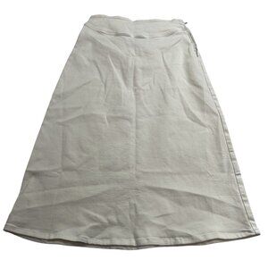 Meshki Cecilia Denim A-Line Midi Skirt in White
